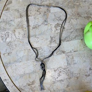 Black and Silver Long Necklace